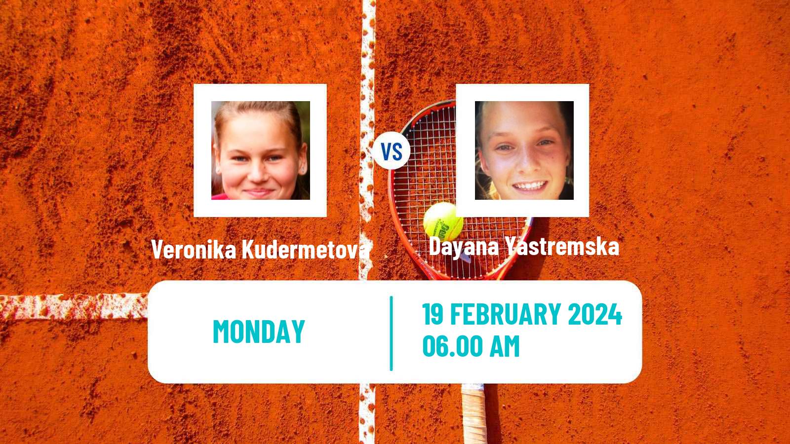 Tennis WTA Dubai Veronika Kudermetova - Dayana Yastremska