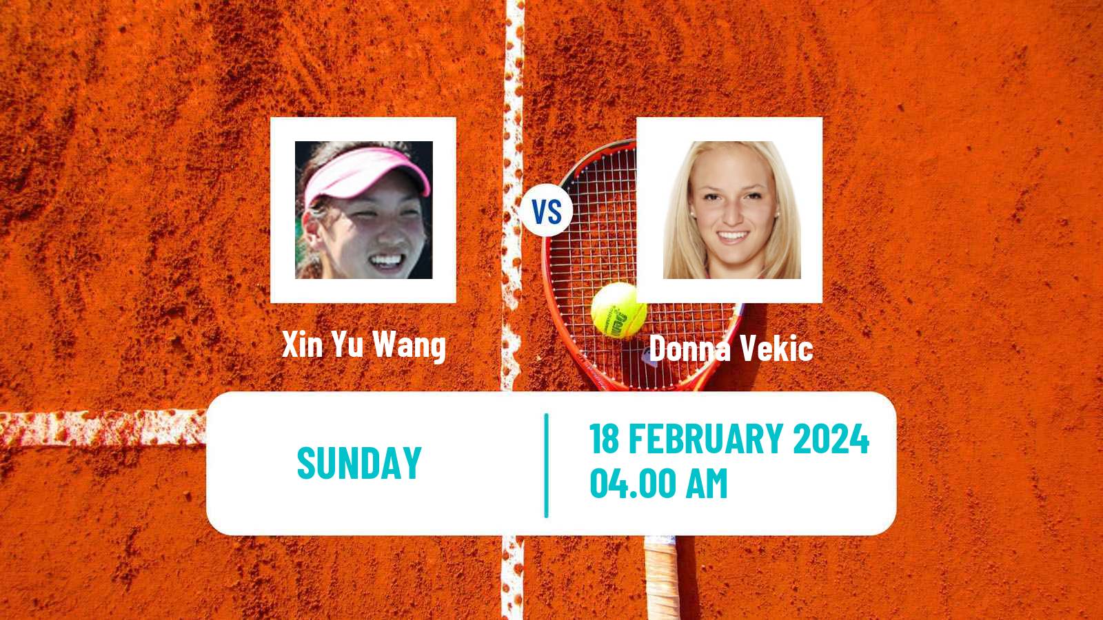 Tennis WTA Dubai Xin Yu Wang - Donna Vekic