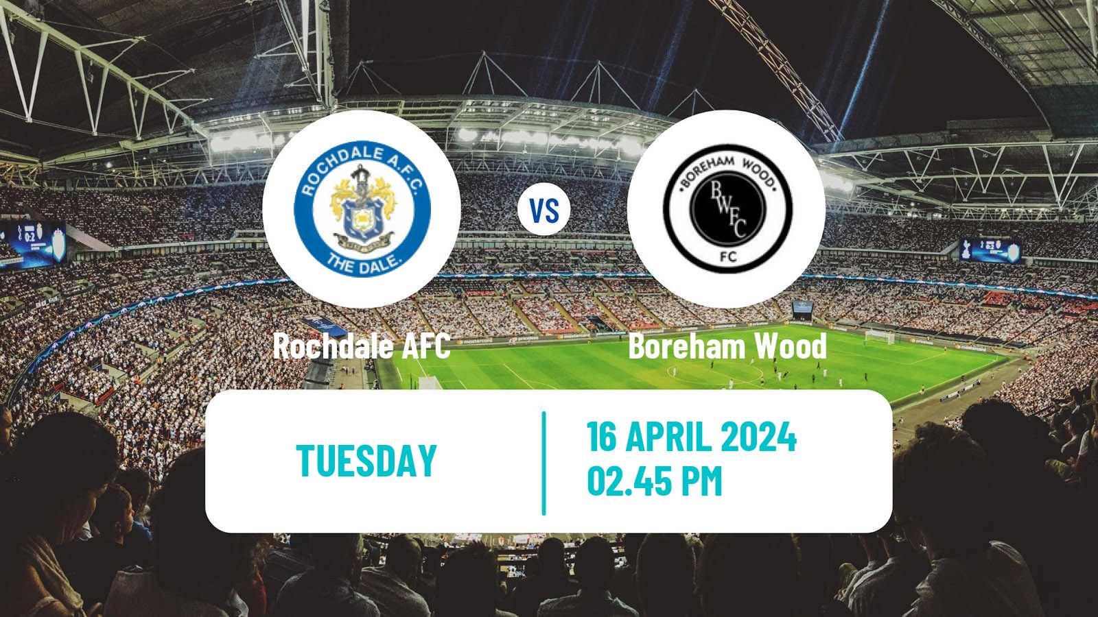 Soccer English National League Rochdale - Boreham Wood