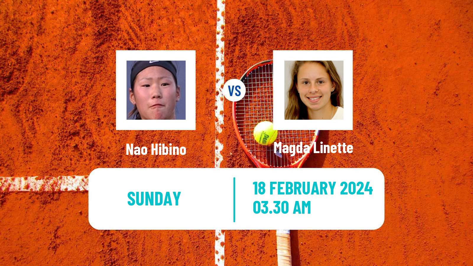 Tennis WTA Dubai Nao Hibino - Magda Linette