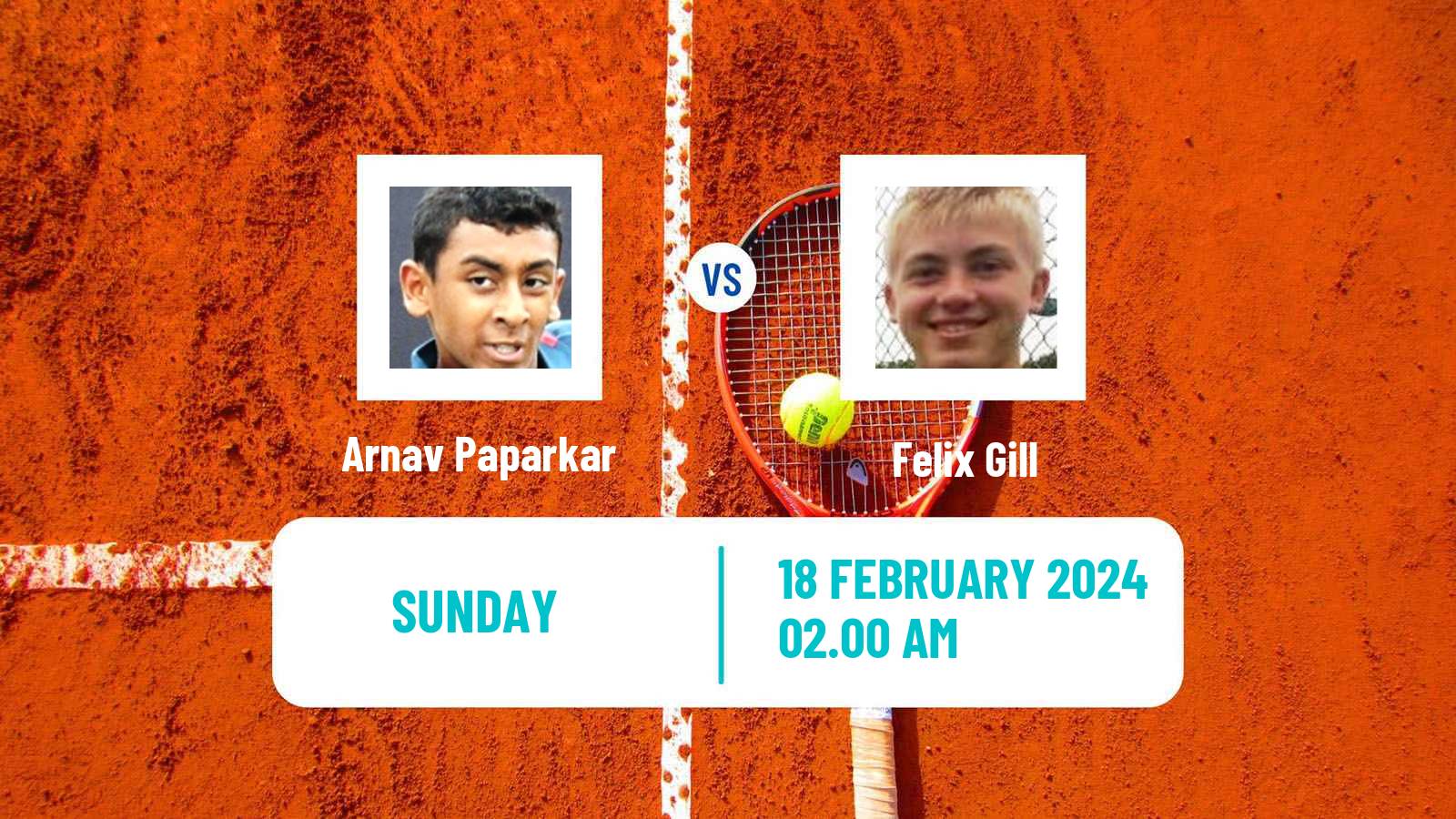 Tennis Pune Challenger Men Arnav Paparkar - Felix Gill