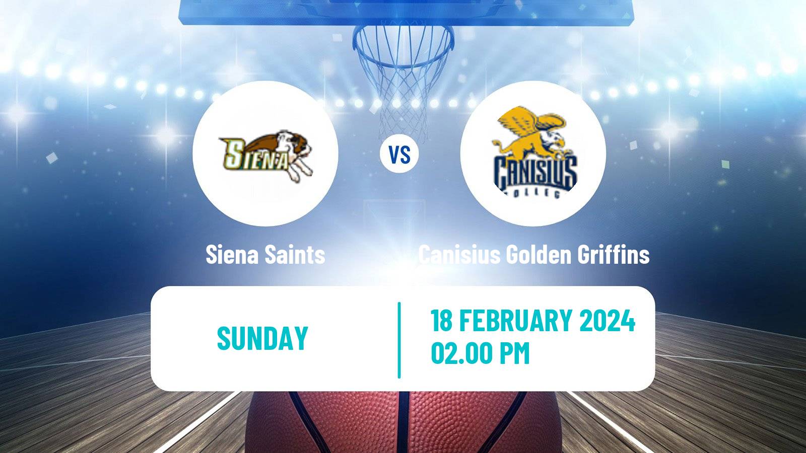 Basketball NCAA College Basketball Siena Saints - Canisius Golden Griffins