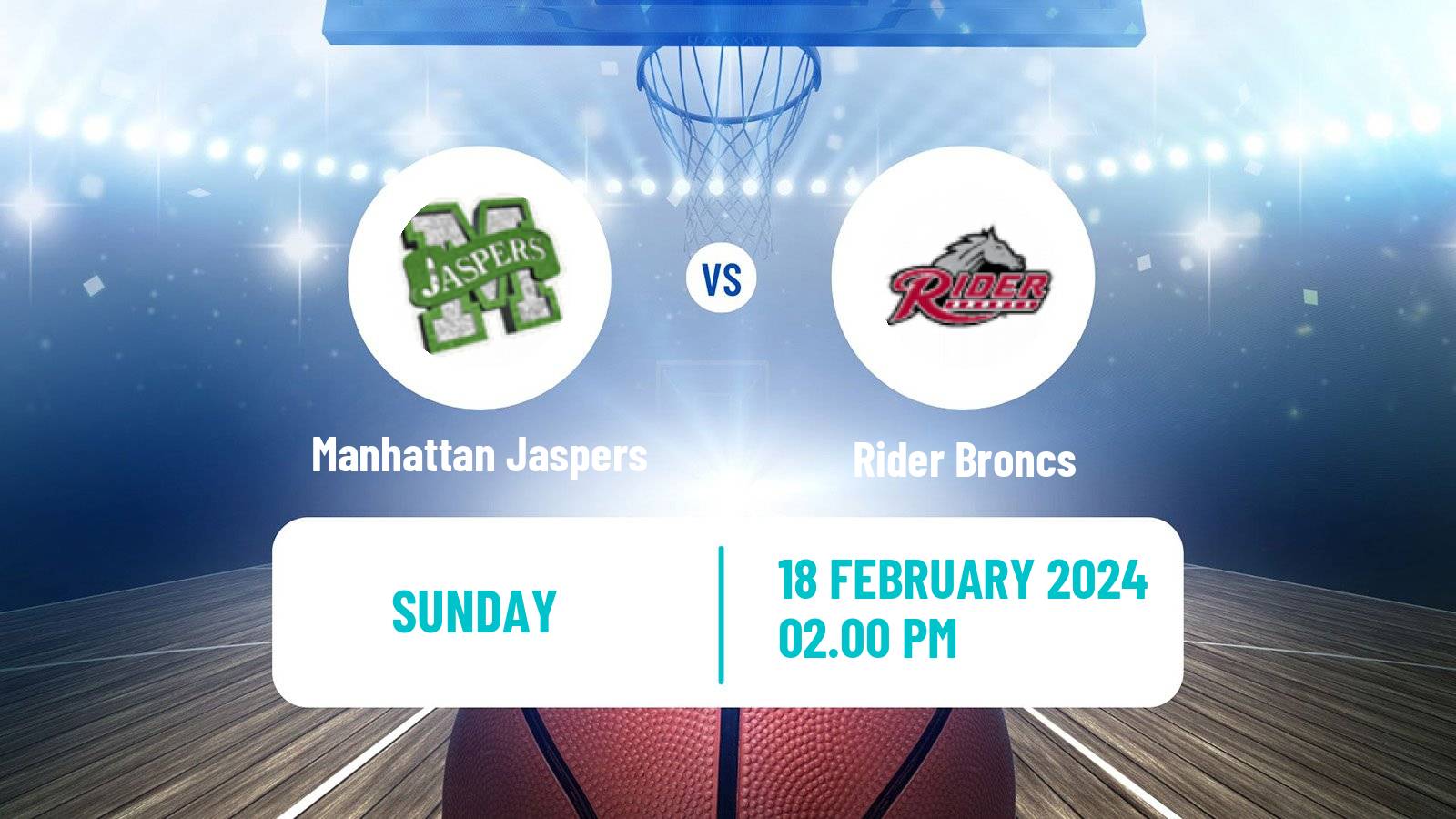 Basketball NCAA College Basketball Manhattan Jaspers - Rider Broncs