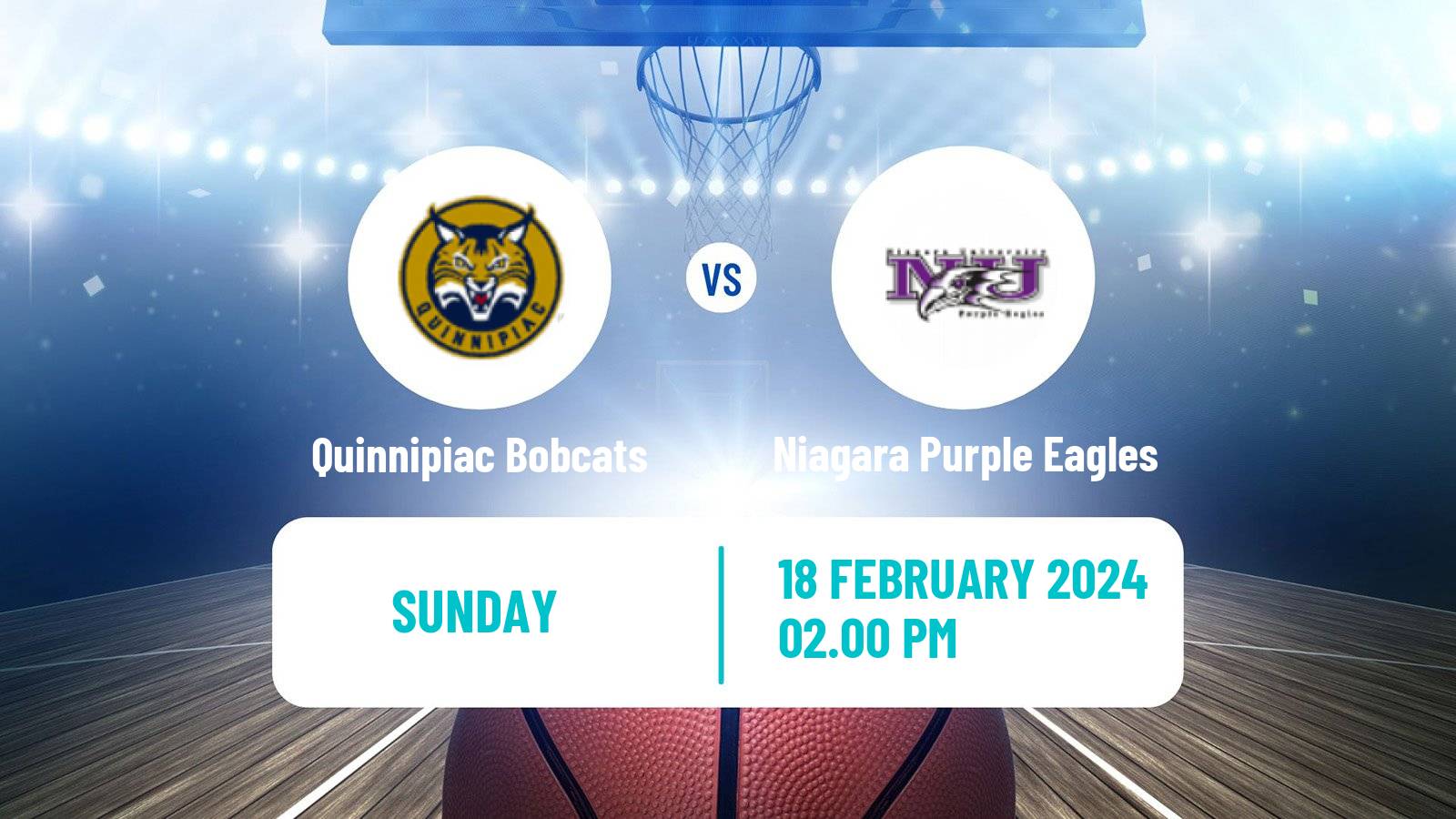 Basketball NCAA College Basketball Quinnipiac Bobcats - Niagara Purple Eagles