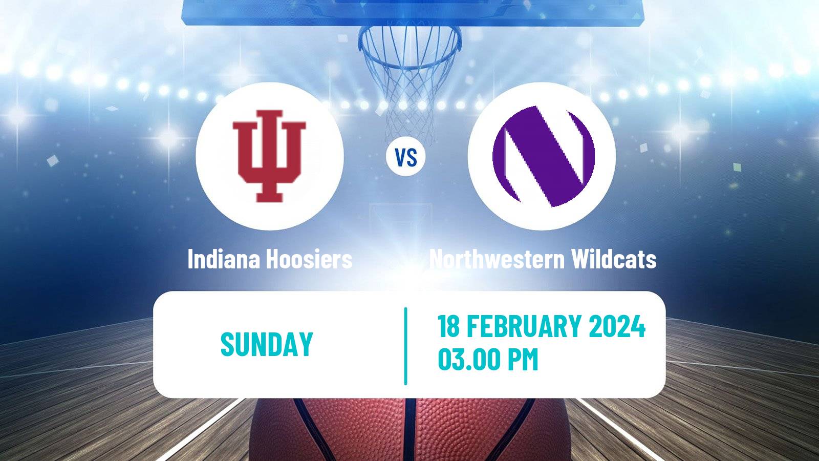 Basketball NCAA College Basketball Indiana Hoosiers - Northwestern Wildcats