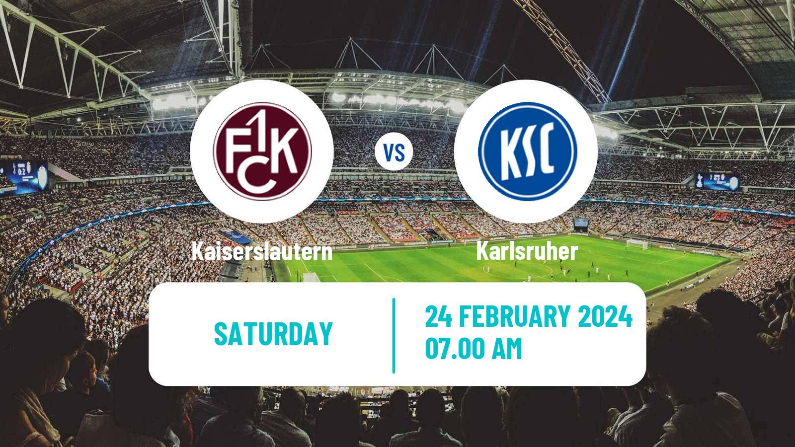 Soccer German 2 Bundesliga Kaiserslautern - Karlsruher