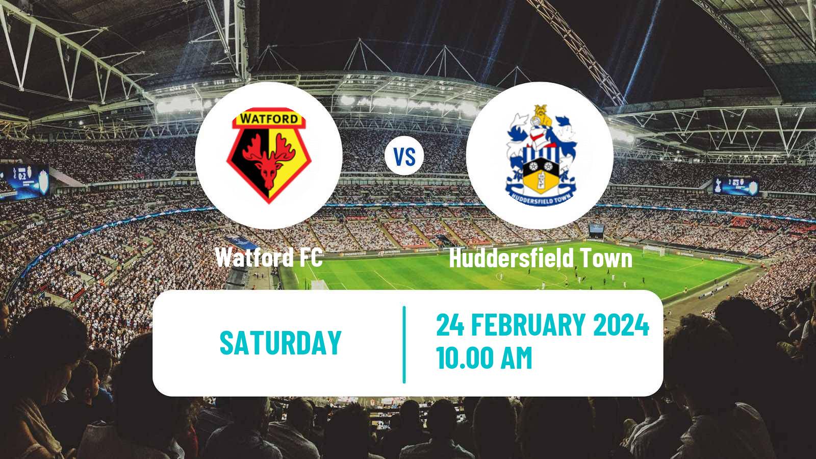 Soccer English League Championship Watford - Huddersfield Town