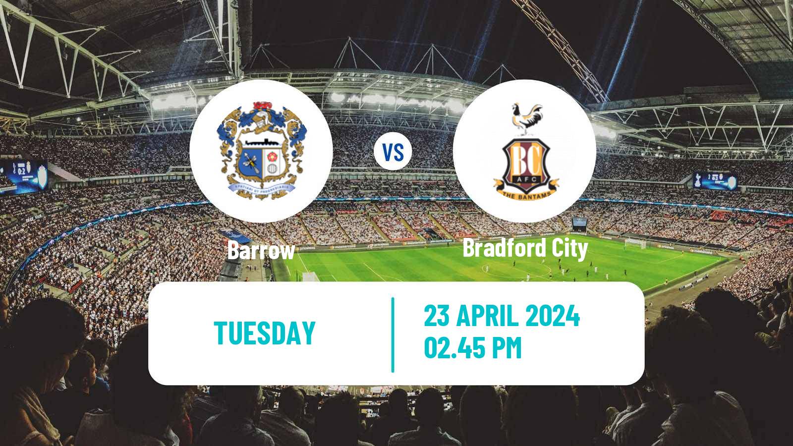 Soccer English League Two Barrow - Bradford City