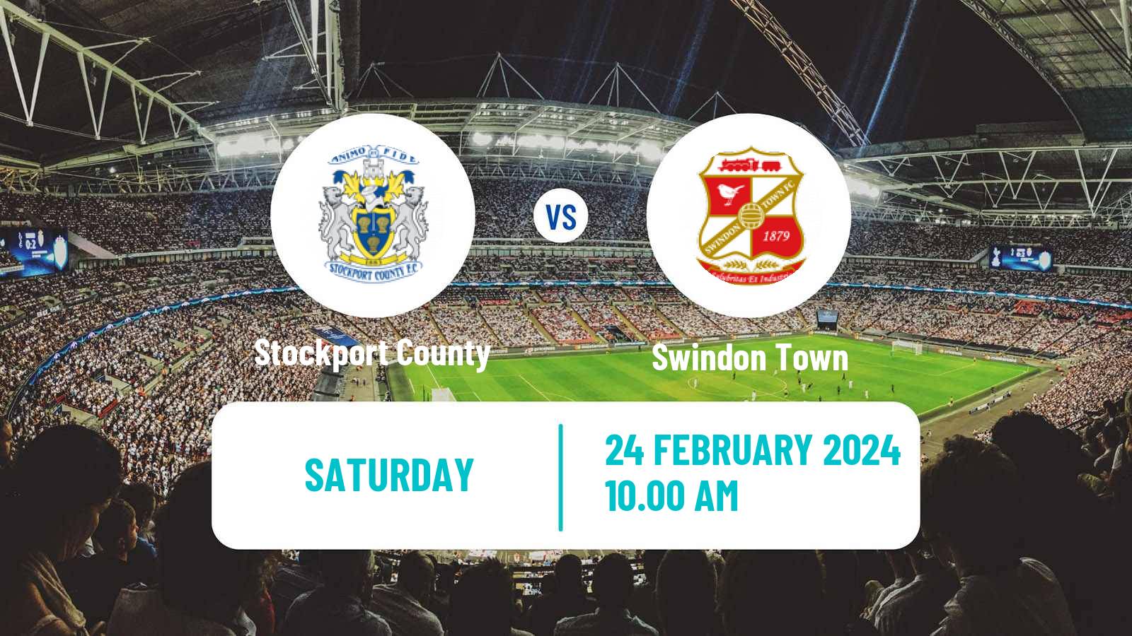 Soccer English League Two Stockport County - Swindon Town
