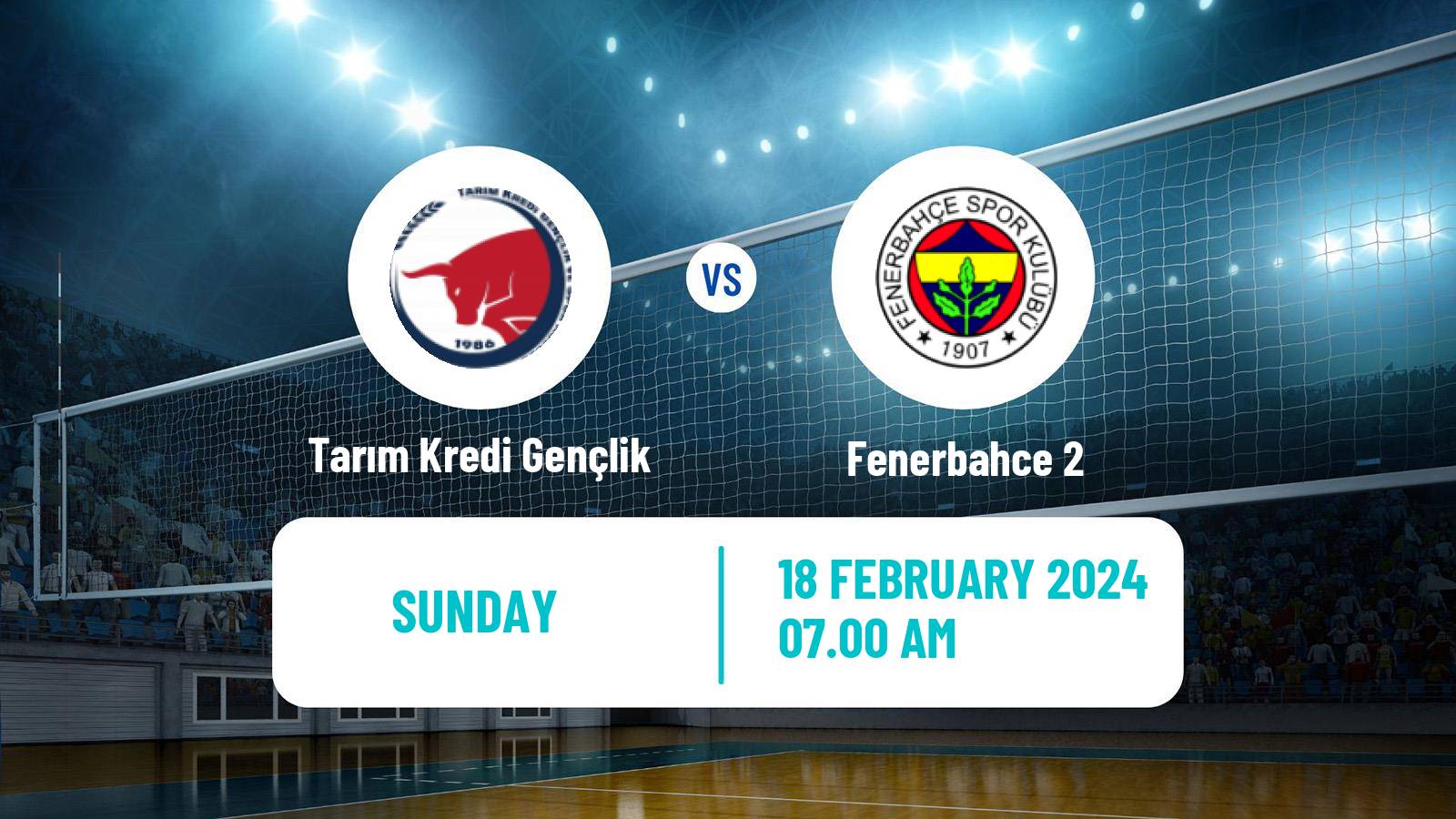 Volleyball Turkish 1 Ligi Volleyball Tarım Kredi Gençlik - Fenerbahce 2