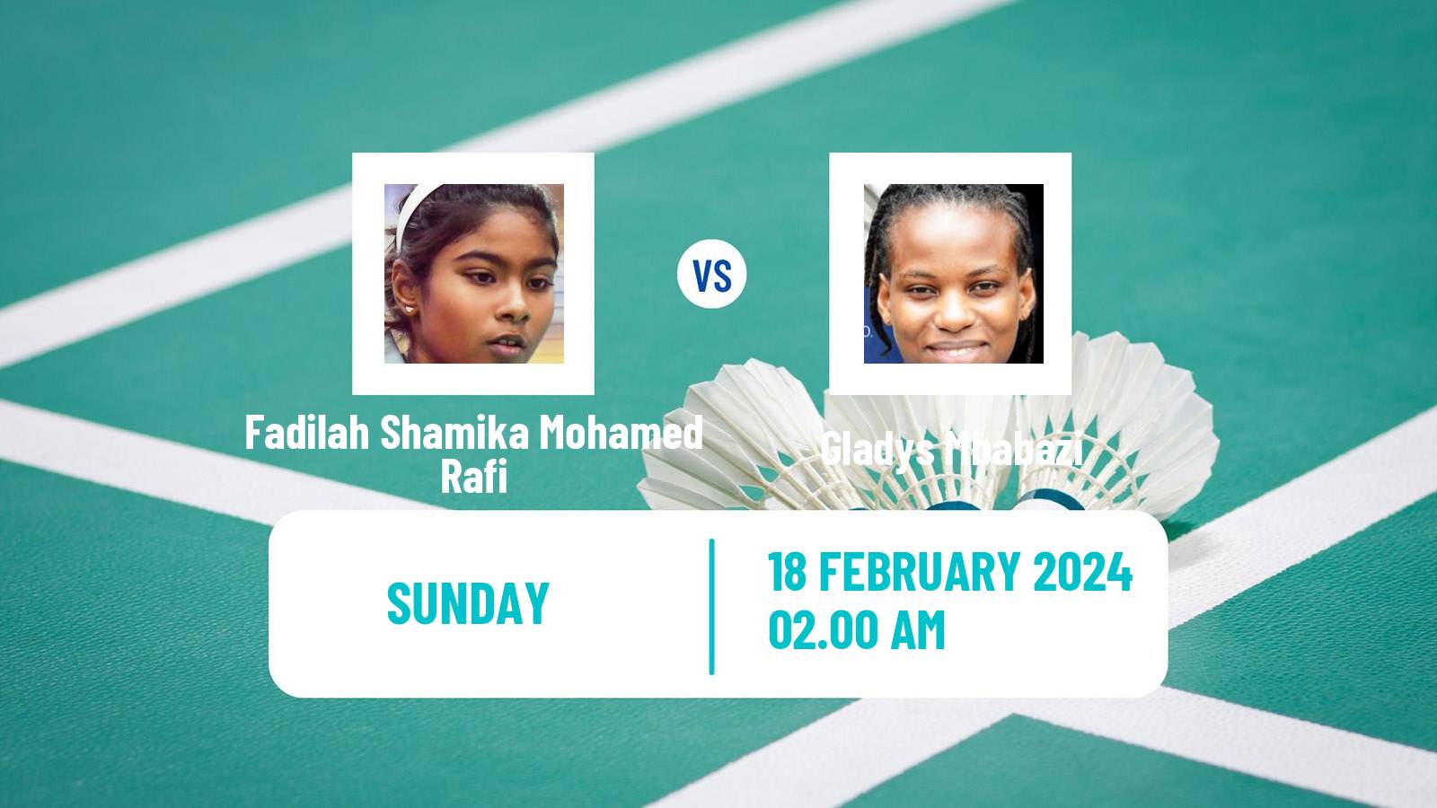 Badminton BWF Africa Championships Women Fadilah Shamika Mohamed Rafi - Gladys Mbabazi