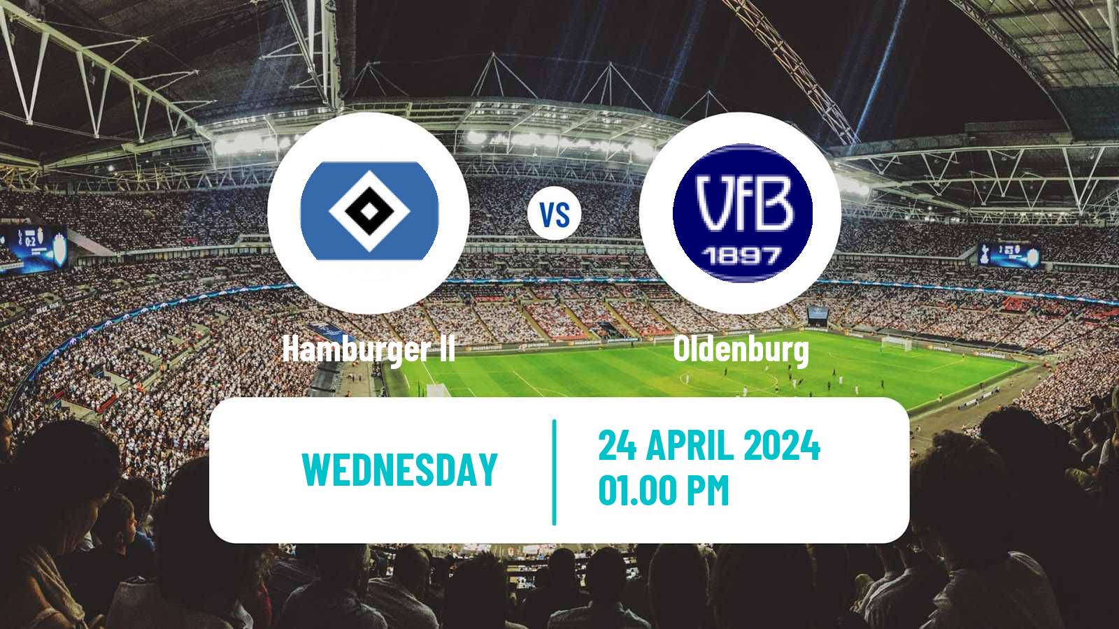 Soccer German Regionalliga North Hamburger II - Oldenburg