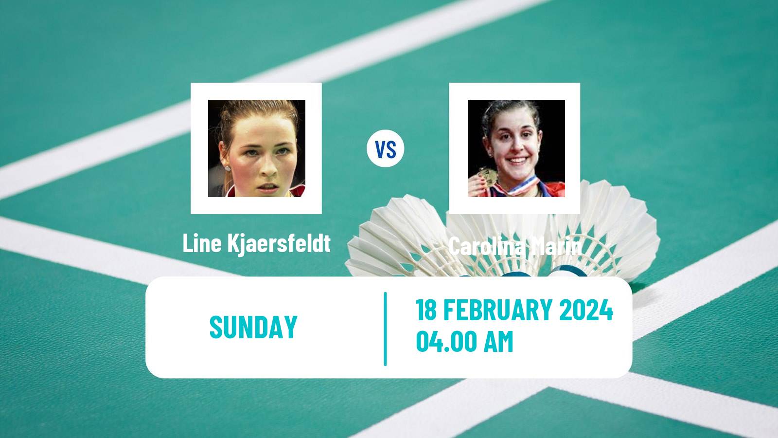 Badminton BWF European Championships Teams Women Line Kjaersfeldt - Carolina Marin