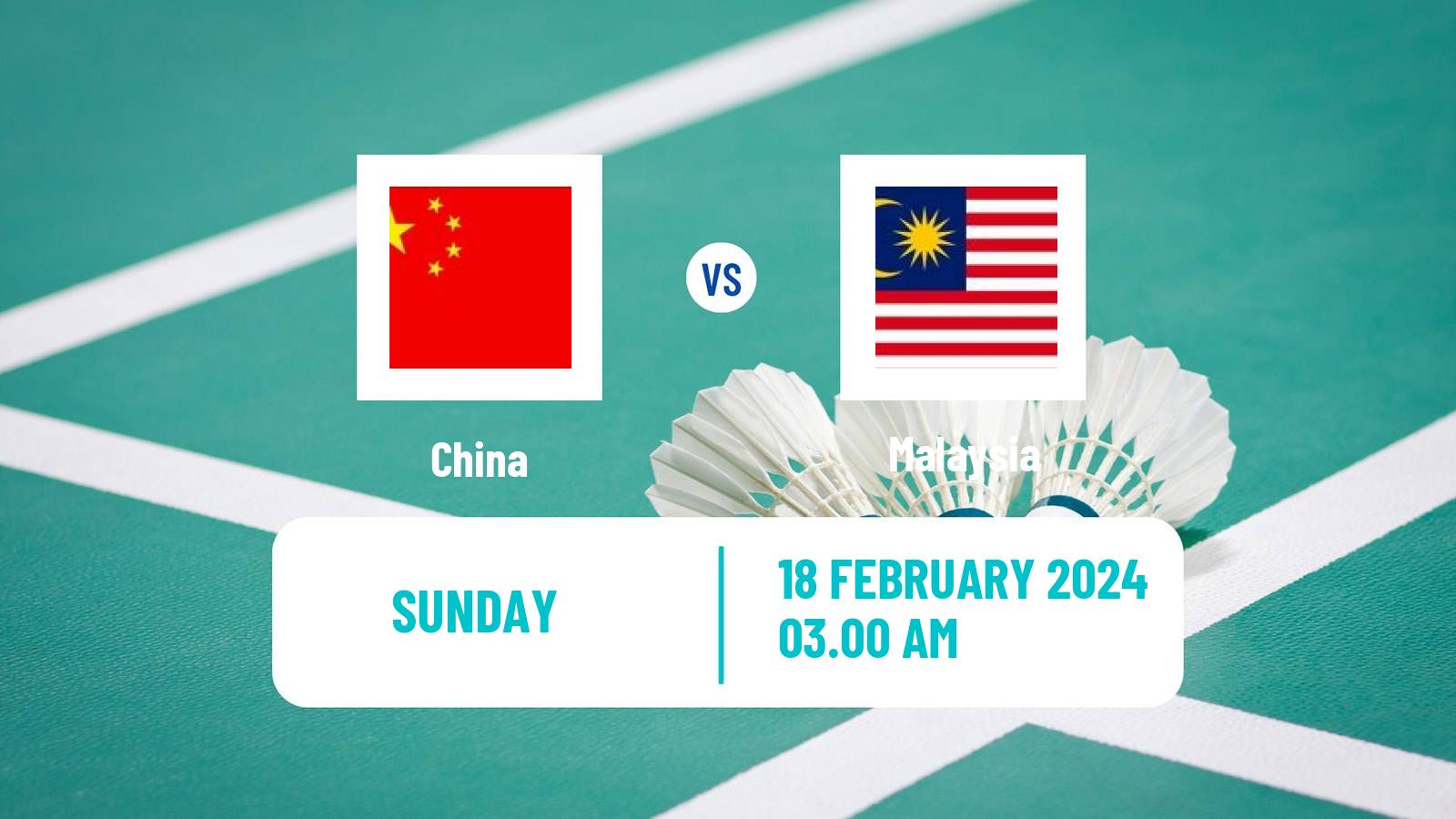 Badminton Asia Championships Teams Teams Men China - Malaysia