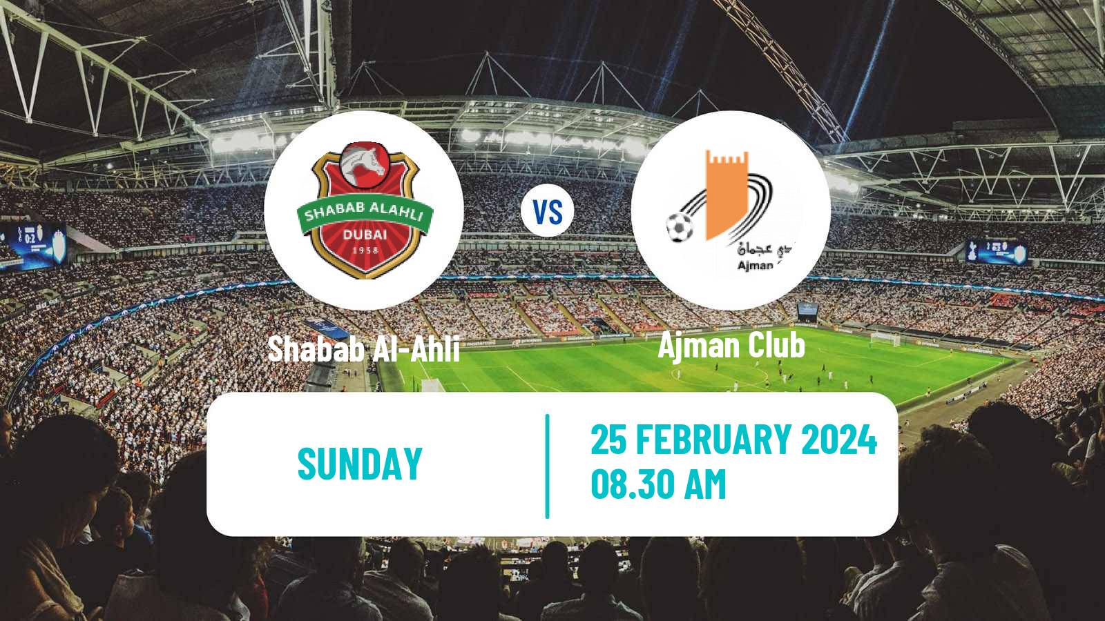 Soccer UAE Football League Shabab Al-Ahli - Ajman Club