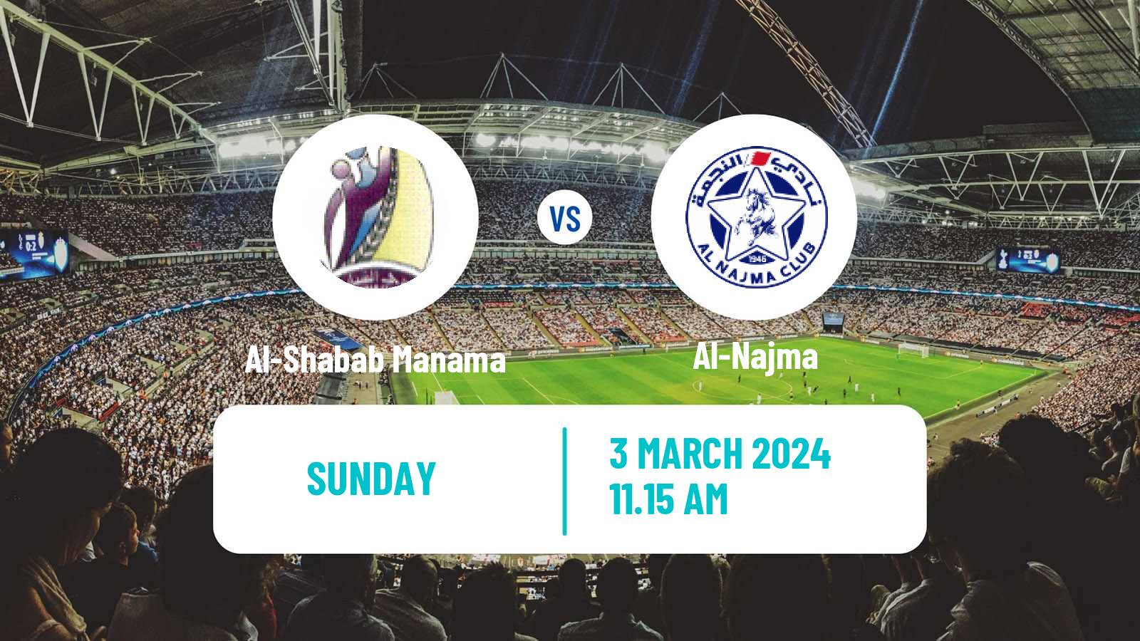Soccer Bahraini Premier League Al-Shabab Manama - Al-Najma