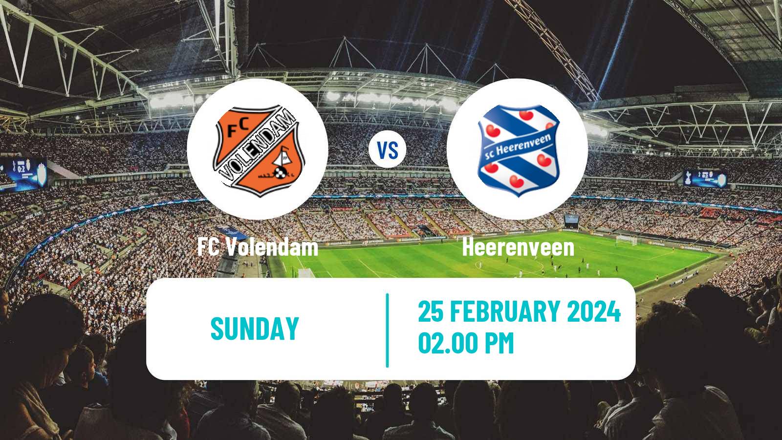 Soccer Dutch Eredivisie Volendam - Heerenveen