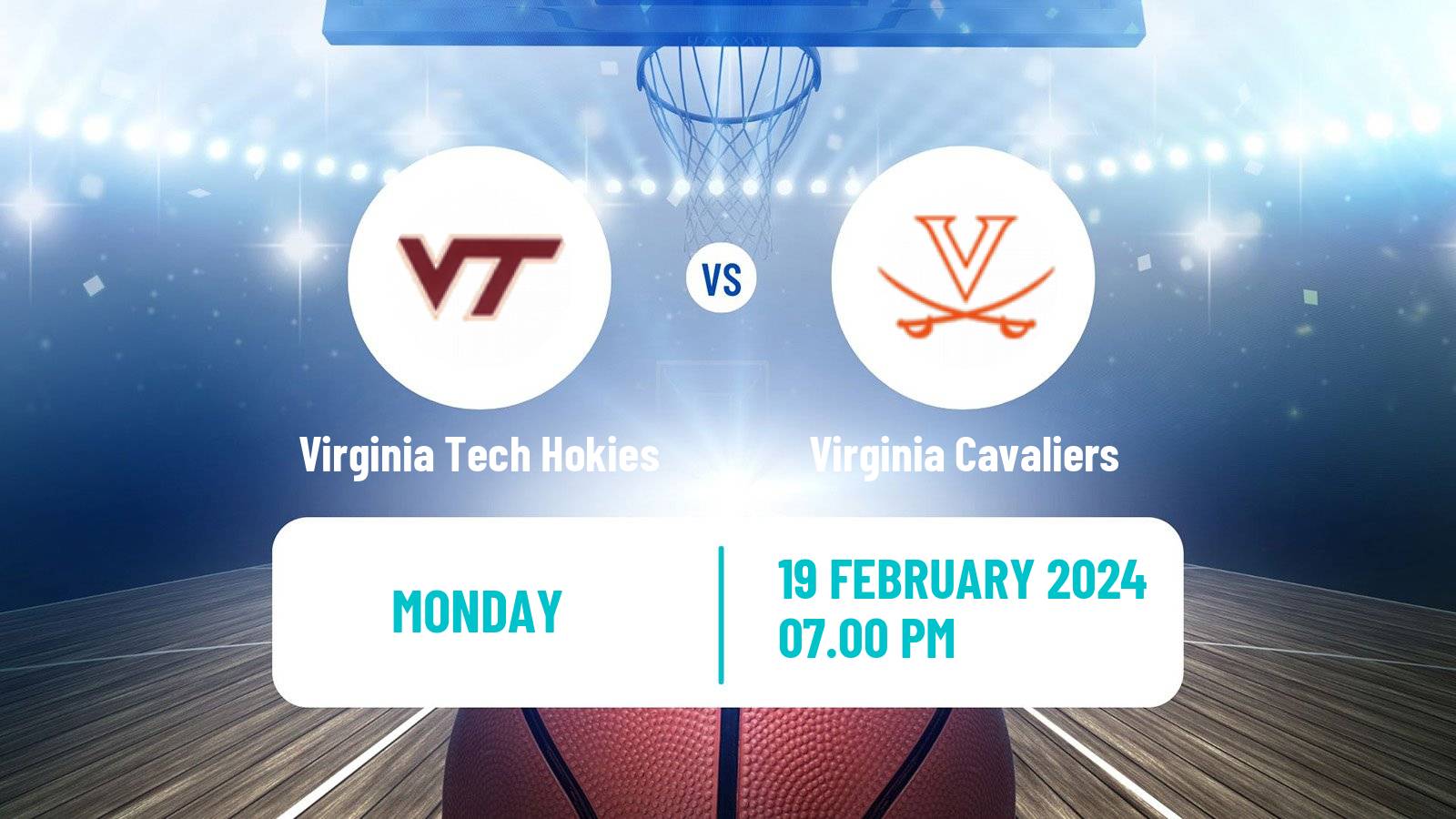Basketball NCAA College Basketball Virginia Tech Hokies - Virginia Cavaliers