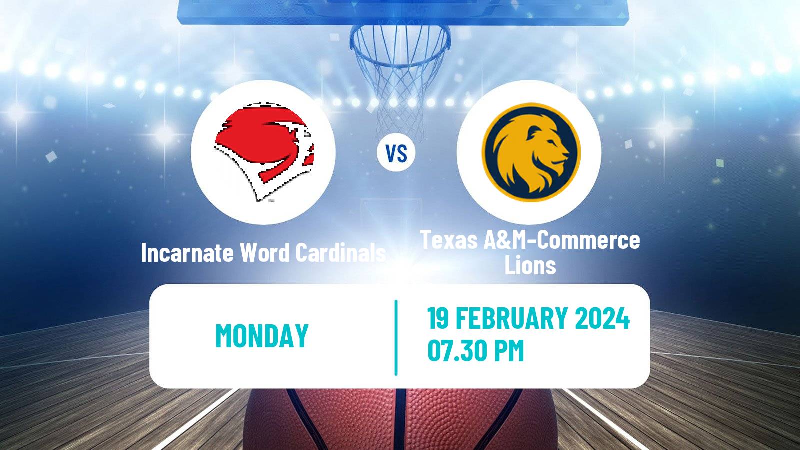 Basketball NCAA College Basketball Incarnate Word Cardinals - Texas A&M–Commerce Lions