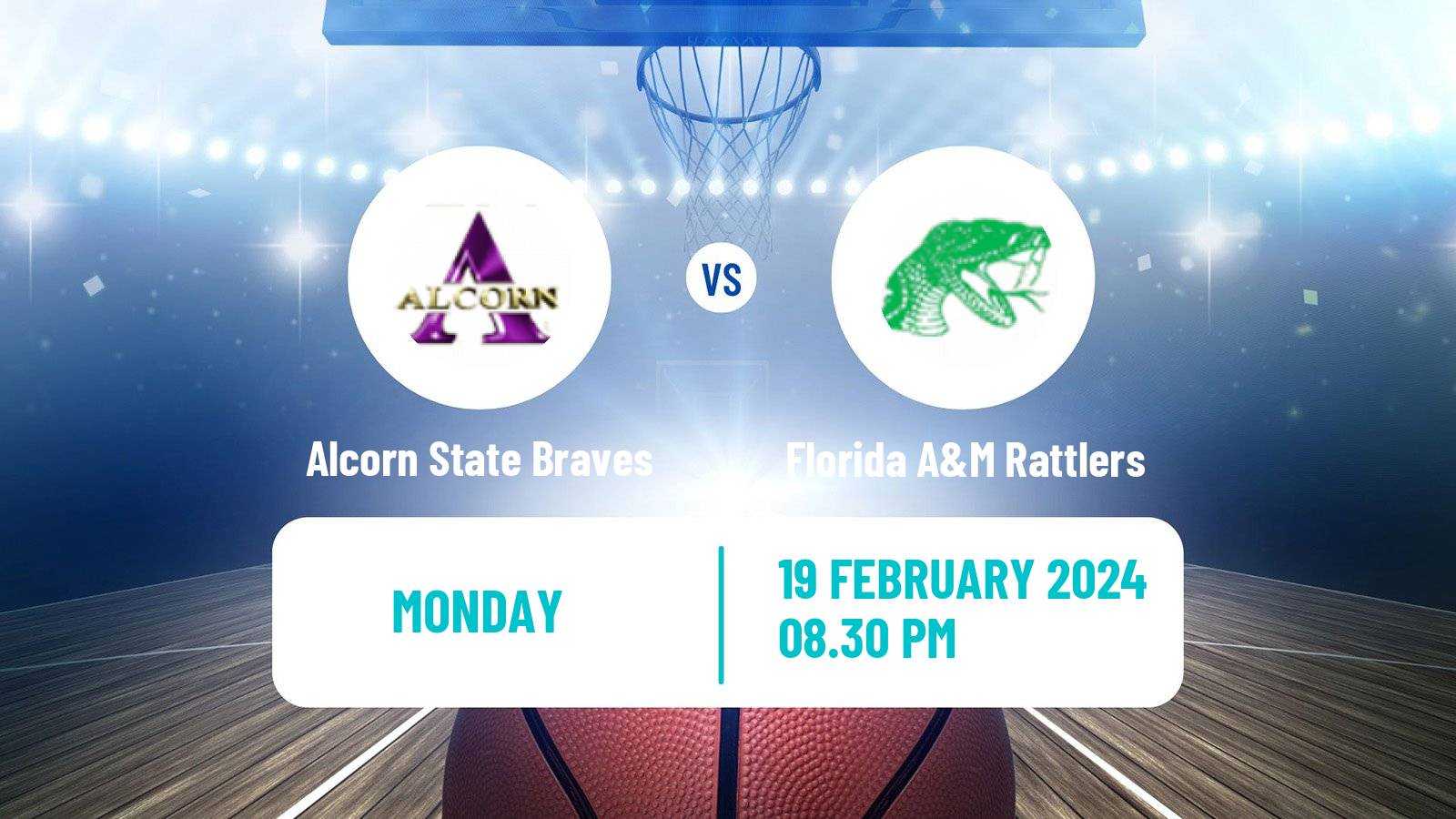 Basketball NCAA College Basketball Alcorn State Braves - Florida A&M Rattlers