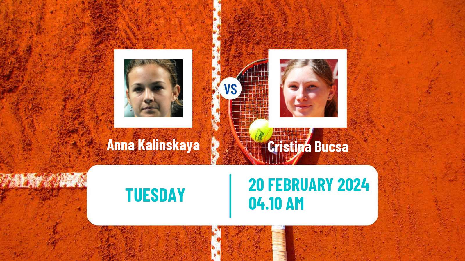 Tennis WTA Dubai Anna Kalinskaya - Cristina Bucsa