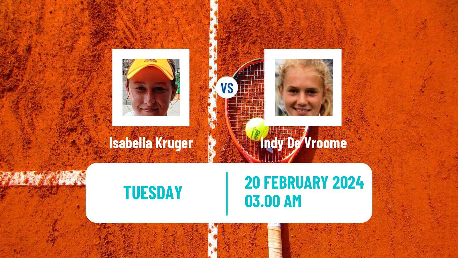 Tennis ITF W50 Pretoria Women 2024 Isabella Kruger - Indy De Vroome