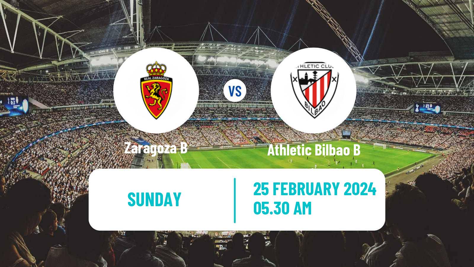 Soccer Spanish Segunda RFEF - Group 2 Zaragoza B - Athletic Bilbao B