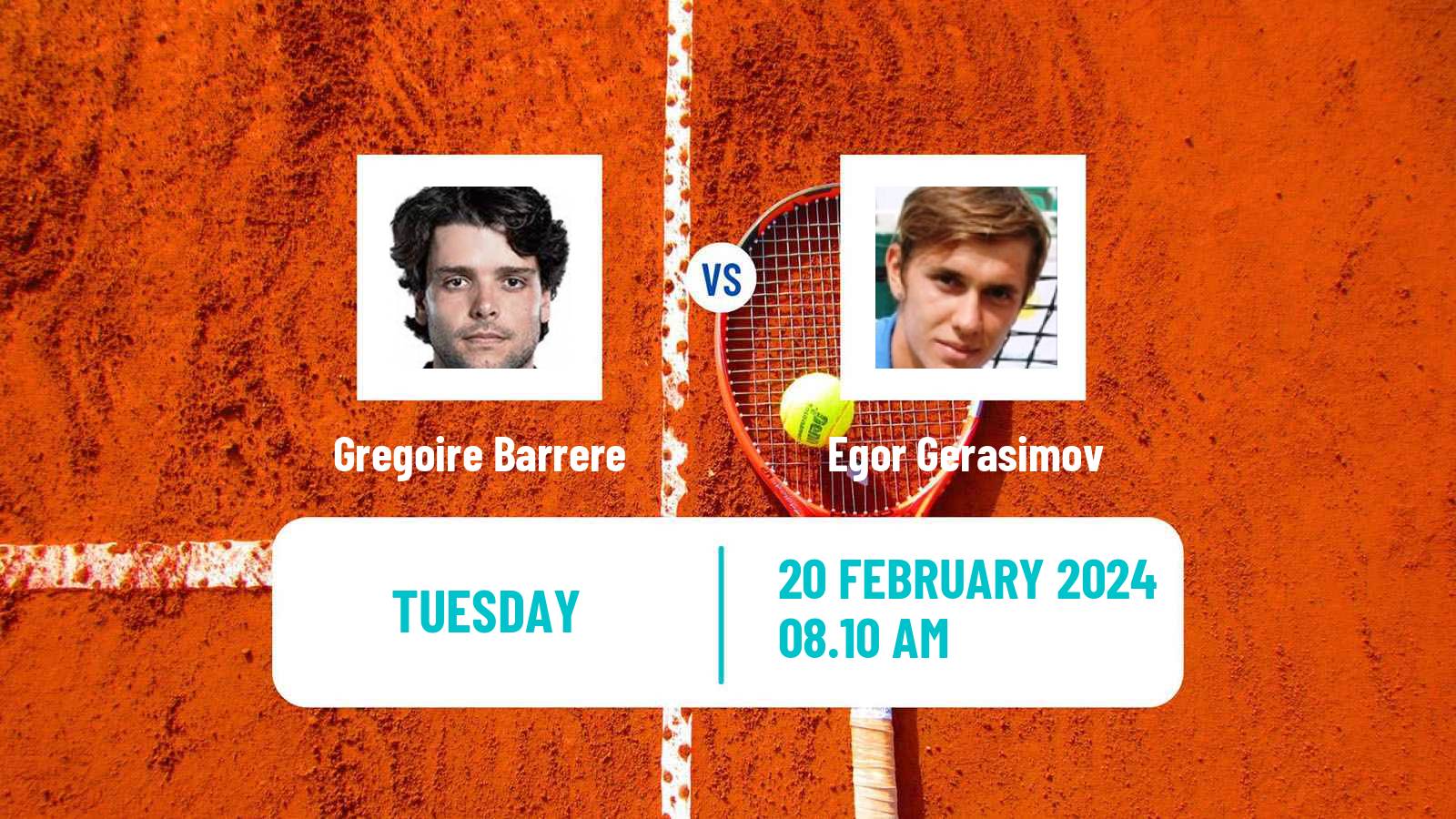Tennis Pau Challenger Men Gregoire Barrere - Egor Gerasimov