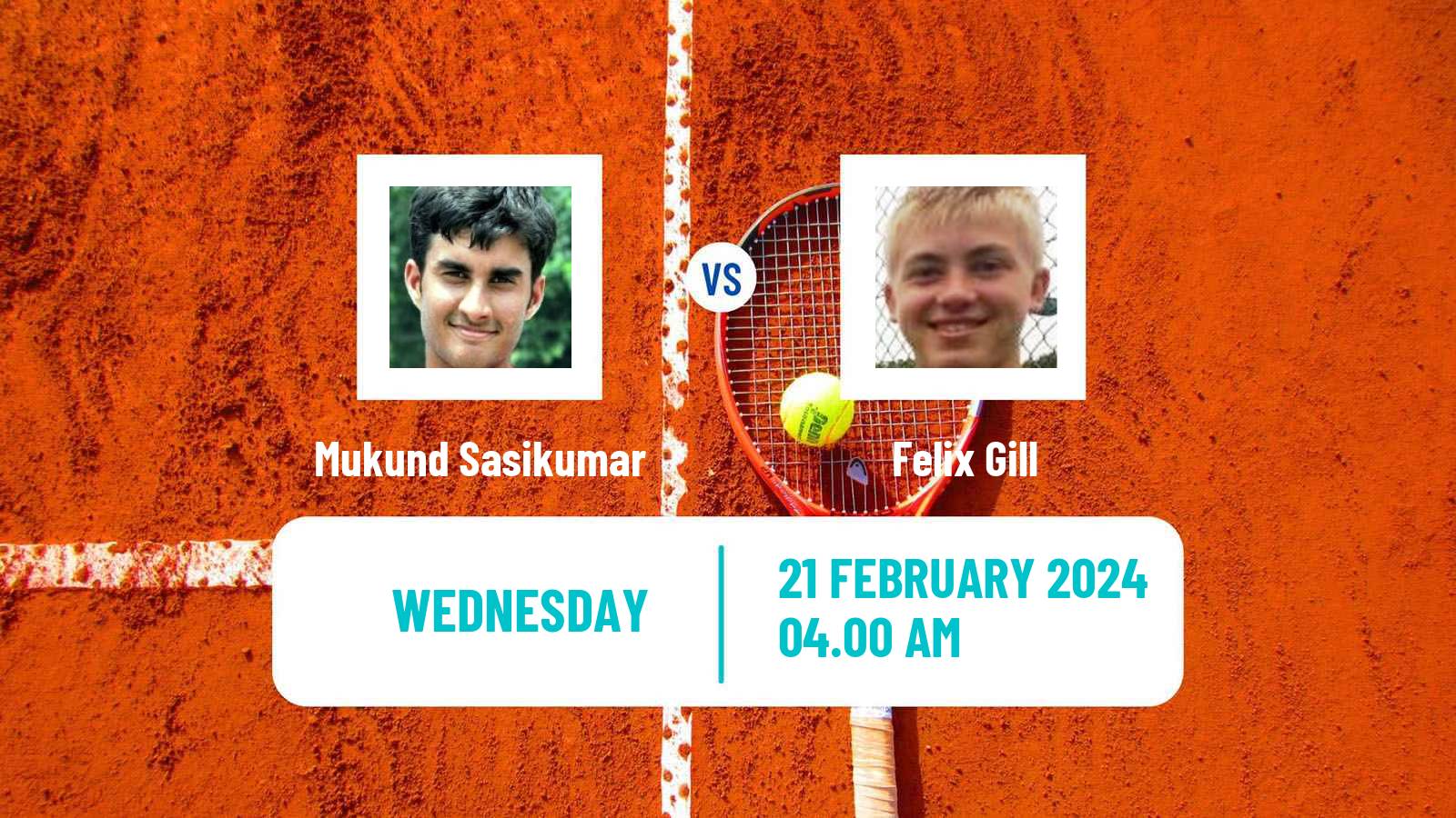 Tennis Pune Challenger Men Mukund Sasikumar - Felix Gill