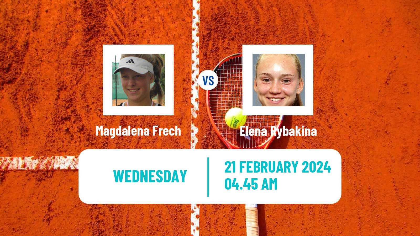 Tennis WTA Dubai Magdalena Frech - Elena Rybakina