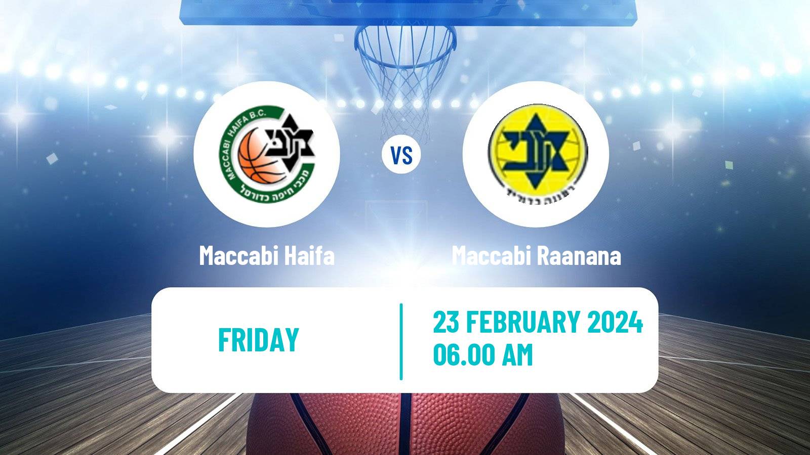Basketball Israeli Liga Leumit Basketball Maccabi Haifa - Maccabi Raanana