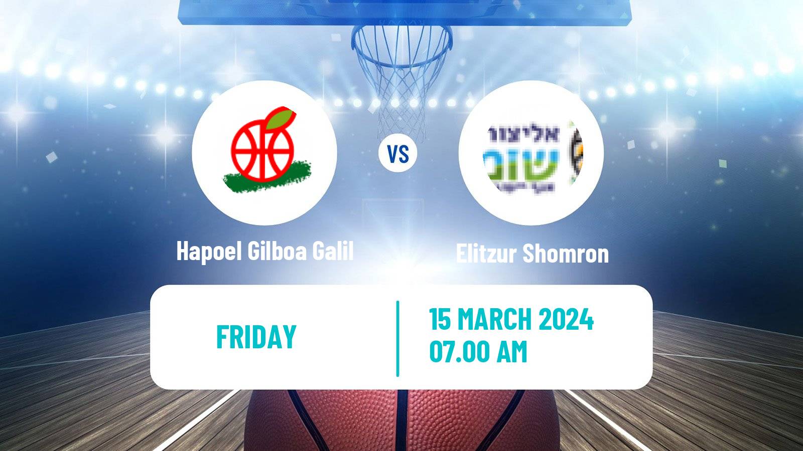 Basketball Israeli Liga Leumit Basketball Hapoel Gilboa Galil - Elitzur Shomron