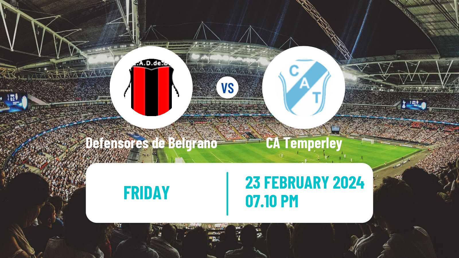 Soccer Argentinian Primera Nacional Defensores de Belgrano - Temperley
