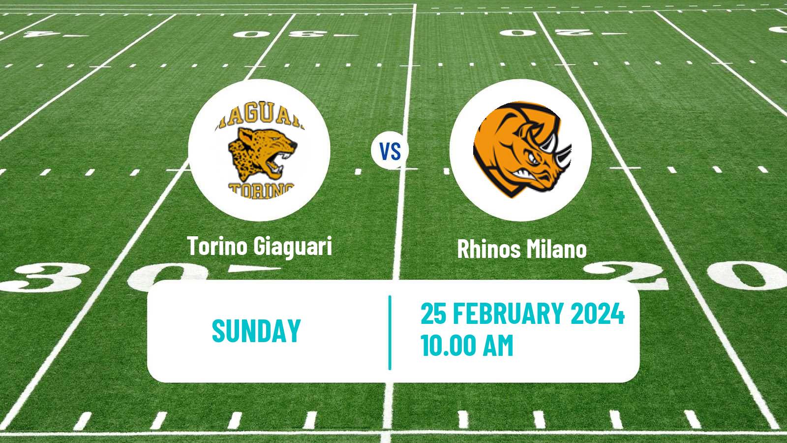 American football Italian IFL Torino Giaguari - Rhinos Milano