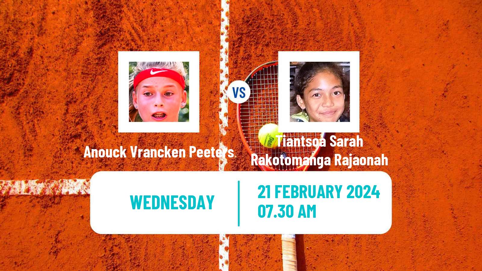 Tennis ITF W15 Sharm Elsheikh 22 Women Anouck Vrancken Peeters - Tiantsoa Sarah Rakotomanga Rajaonah
