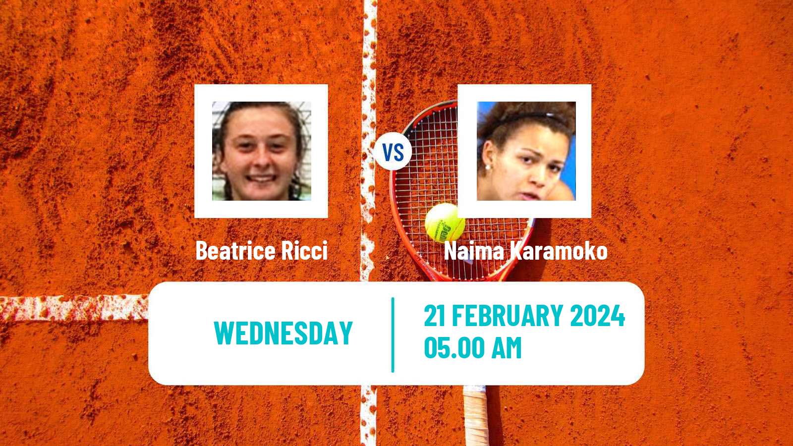Tennis ITF W15 Monastir 6 Women Beatrice Ricci - Naima Karamoko