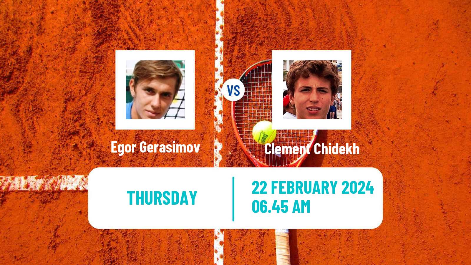 Tennis Pau Challenger Men Egor Gerasimov - Clement Chidekh