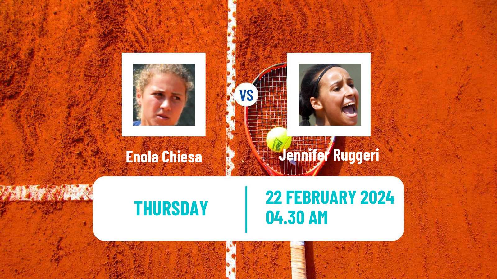 Tennis ITF W35 Hammamet 2 Women Enola Chiesa - Jennifer Ruggeri