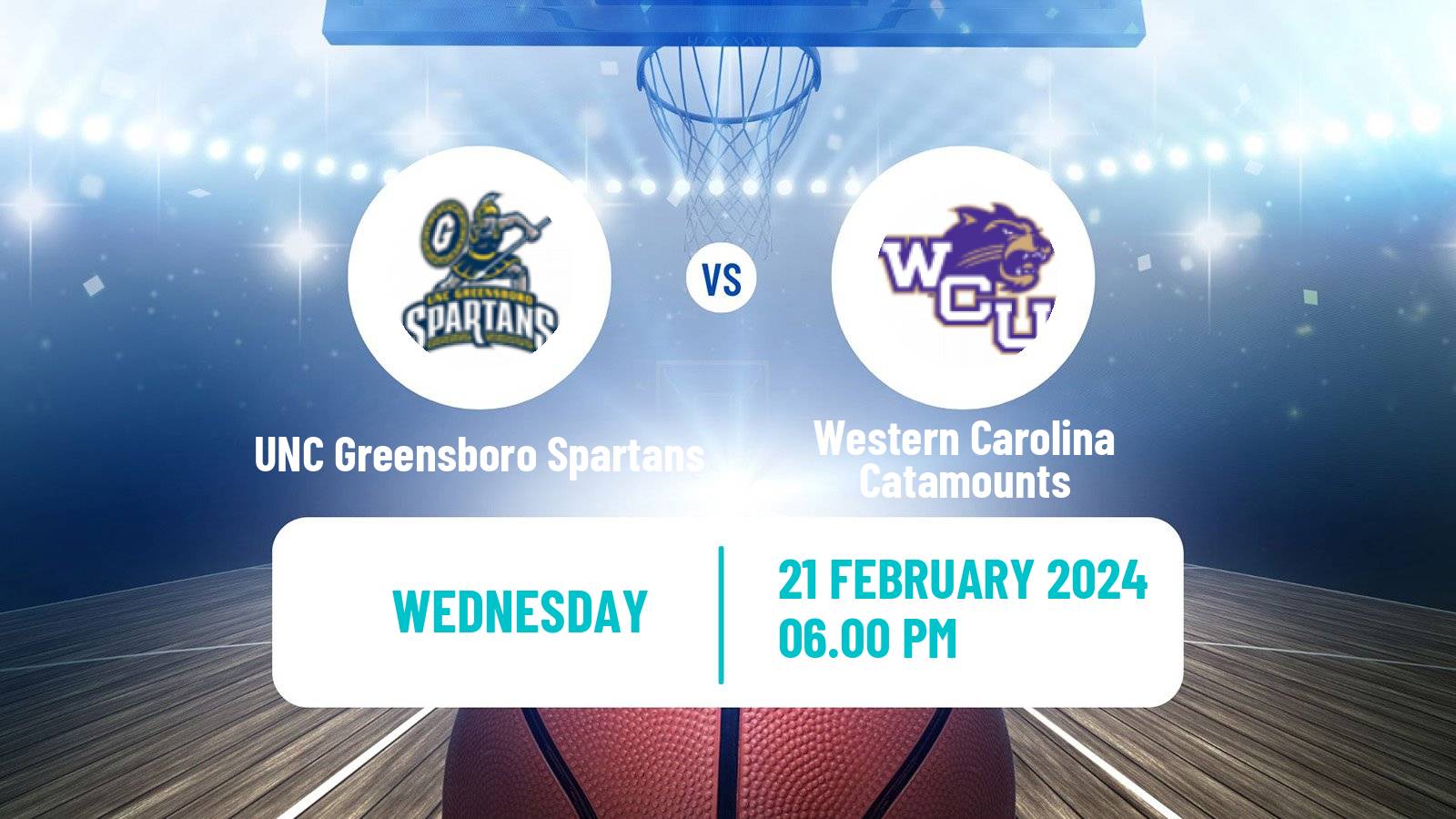 Basketball NCAA College Basketball UNC Greensboro Spartans - Western Carolina Catamounts