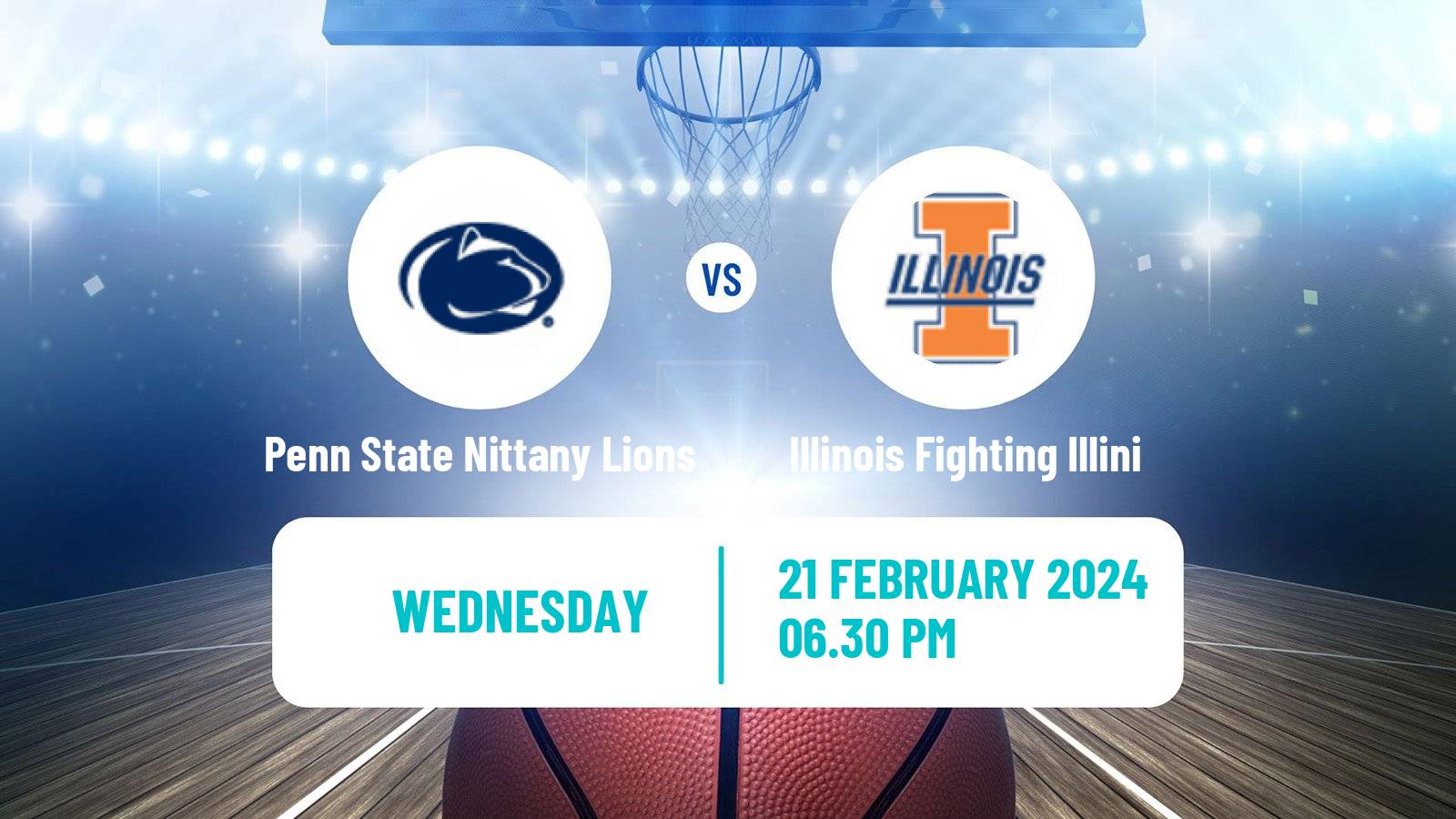 Basketball NCAA College Basketball Penn State Nittany Lions - Illinois Fighting Illini