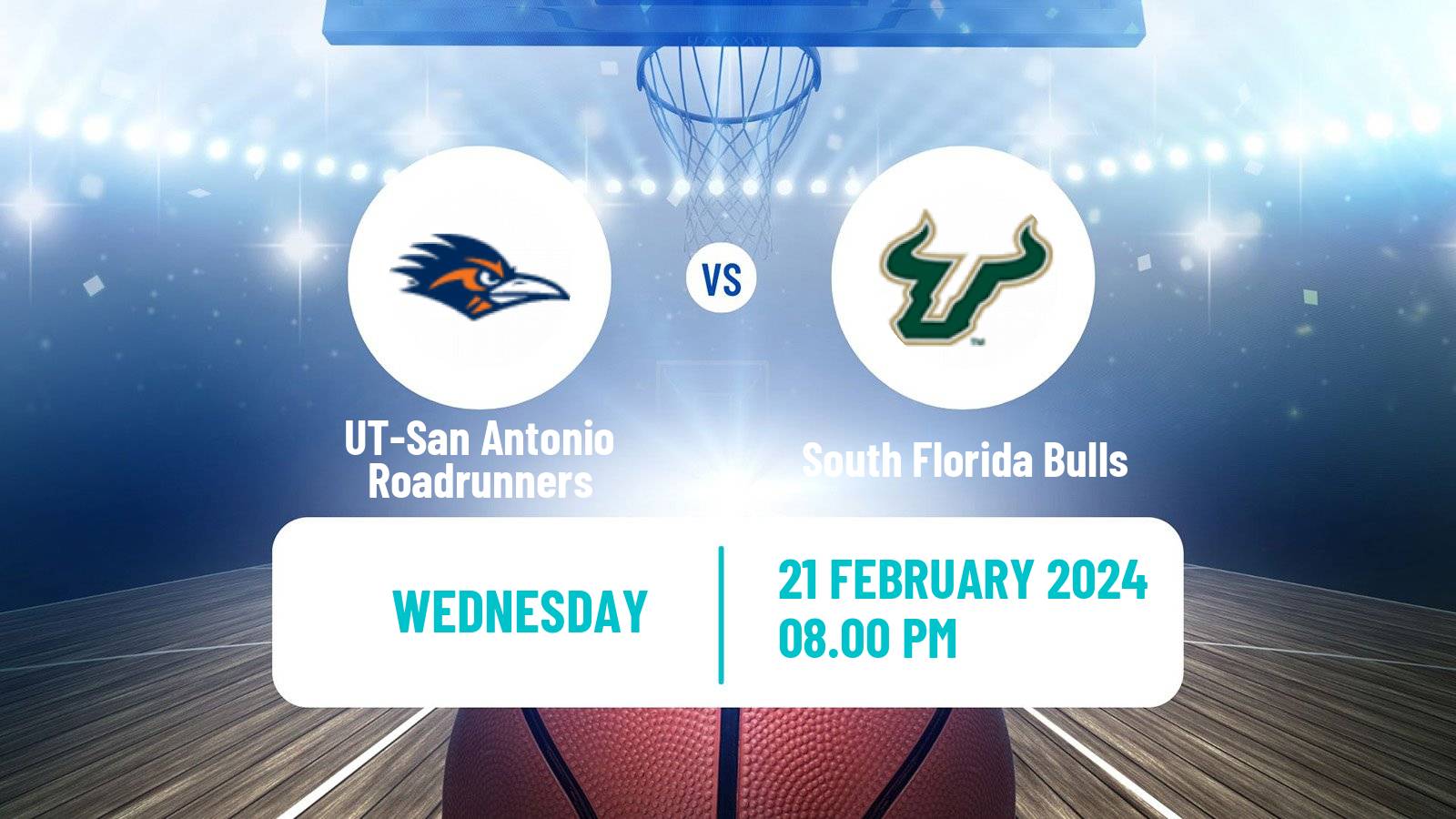 Basketball NCAA College Basketball UT-San Antonio Roadrunners - South Florida Bulls