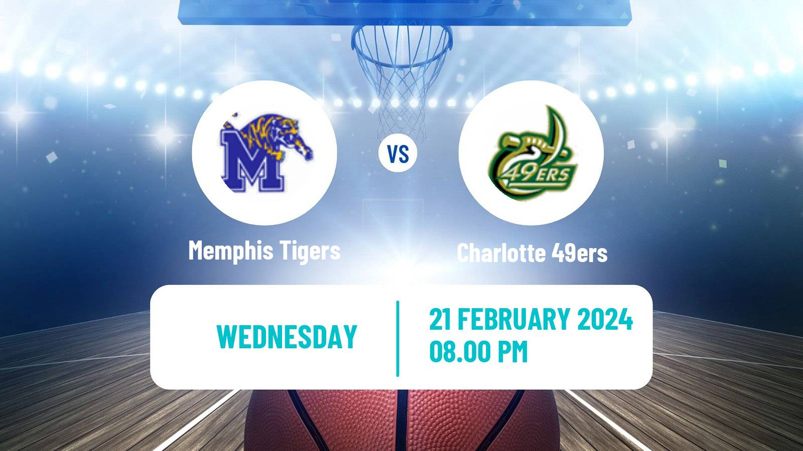 Basketball NCAA College Basketball Memphis Tigers - Charlotte 49ers