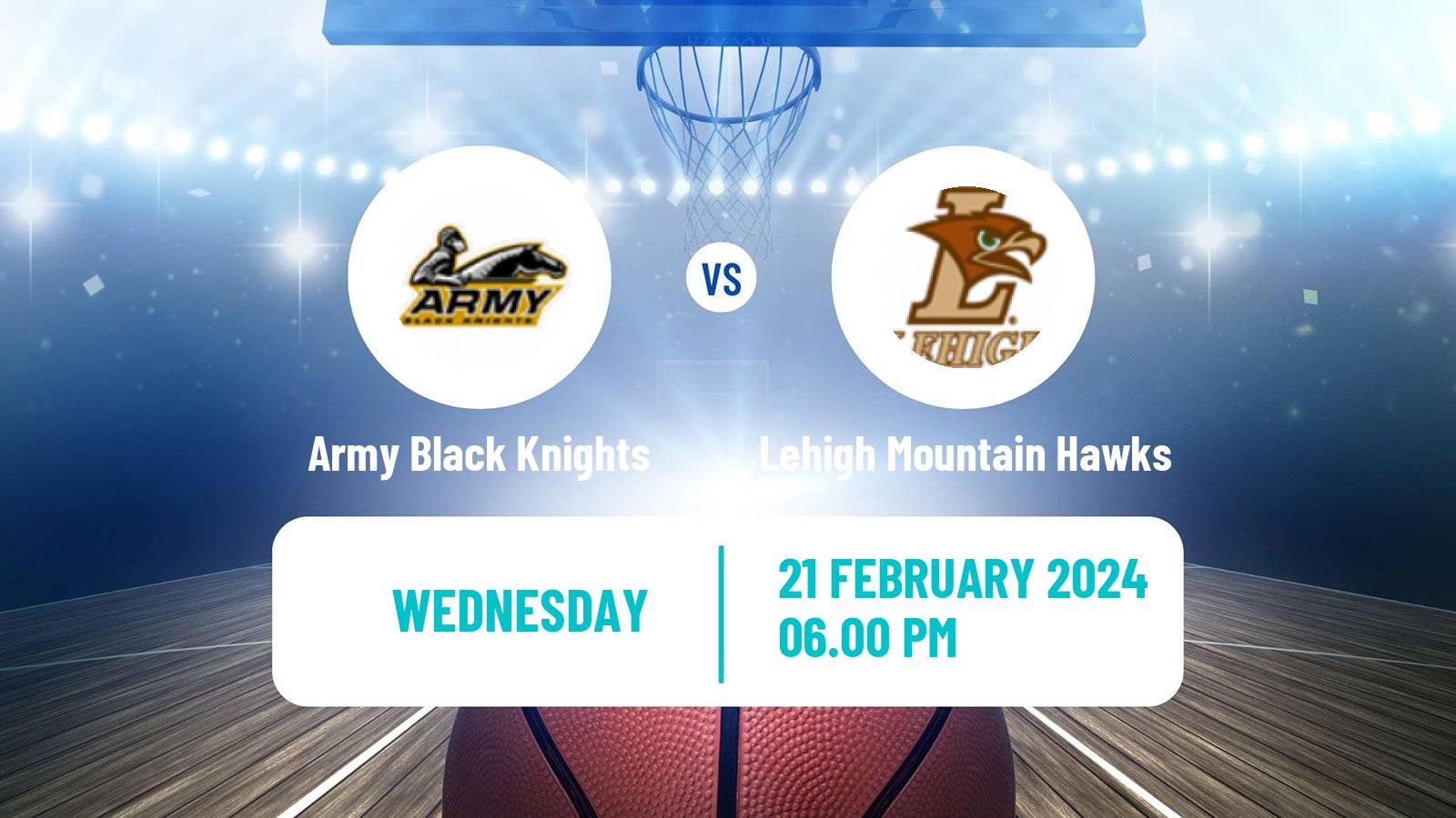 Basketball NCAA College Basketball Army Black Knights - Lehigh Mountain Hawks