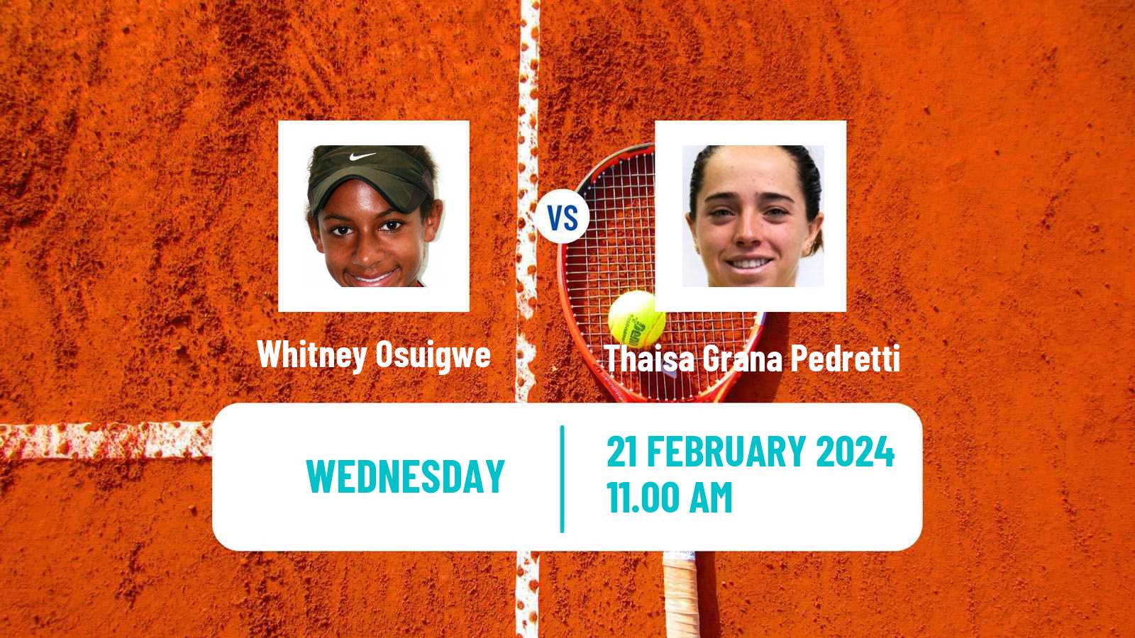 Tennis ITF W50 Mexico City Women Whitney Osuigwe - Thaisa Grana Pedretti