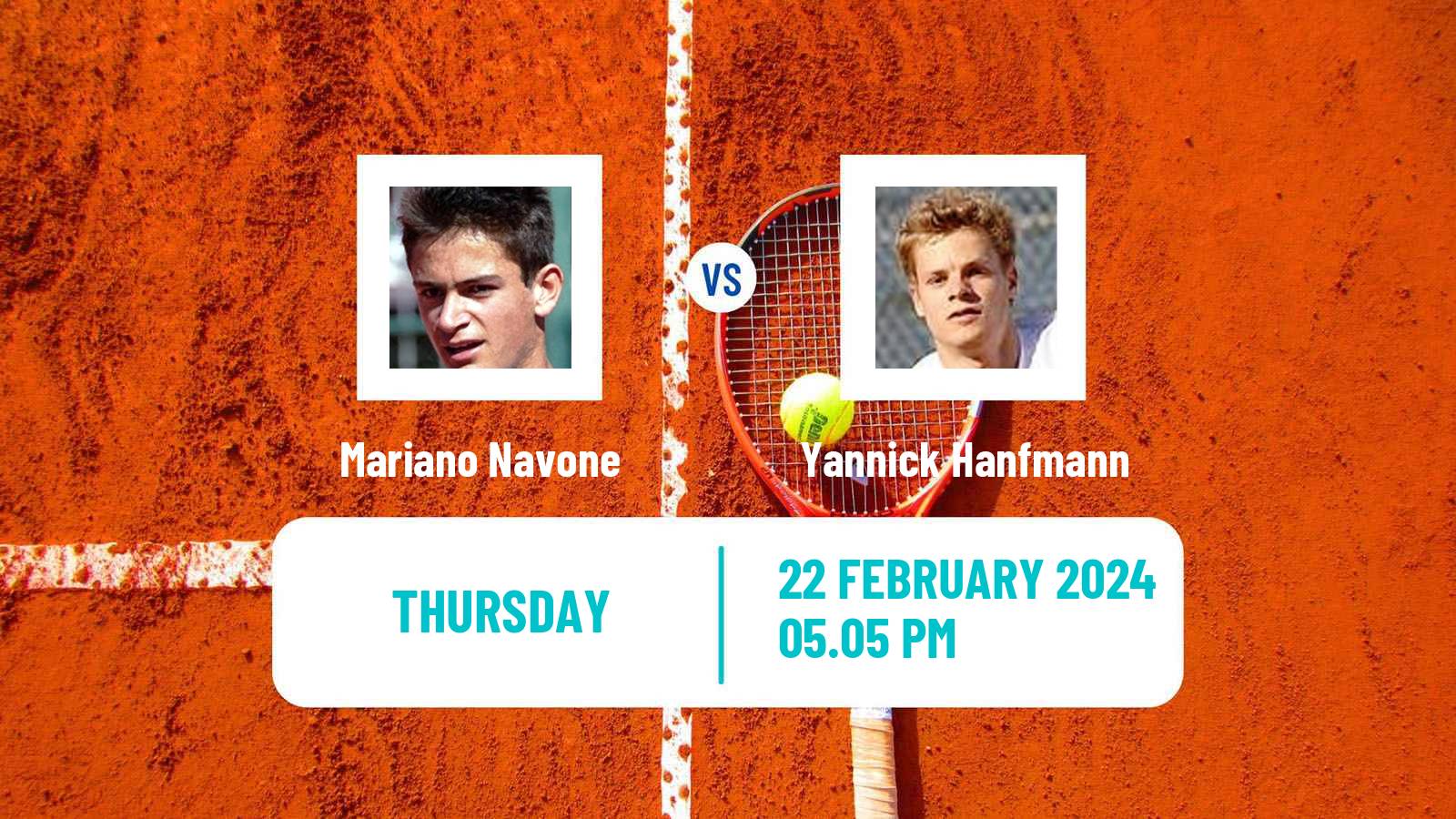 Tennis ATP Rio de Janeiro Mariano Navone - Yannick Hanfmann