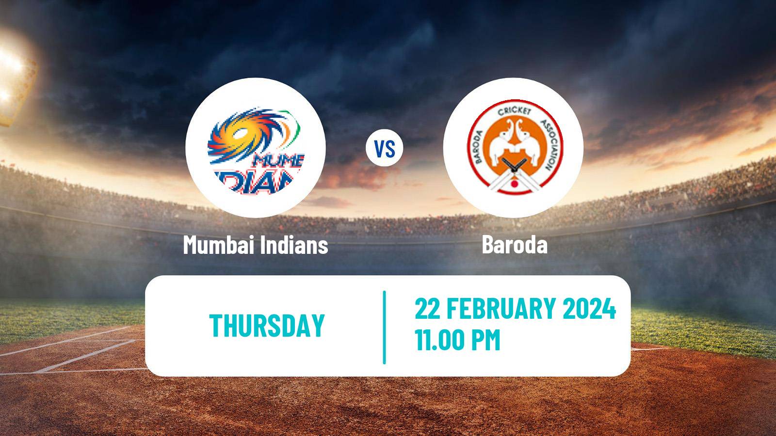 Cricket Ranji Trophy Mumbai Indians - Baroda