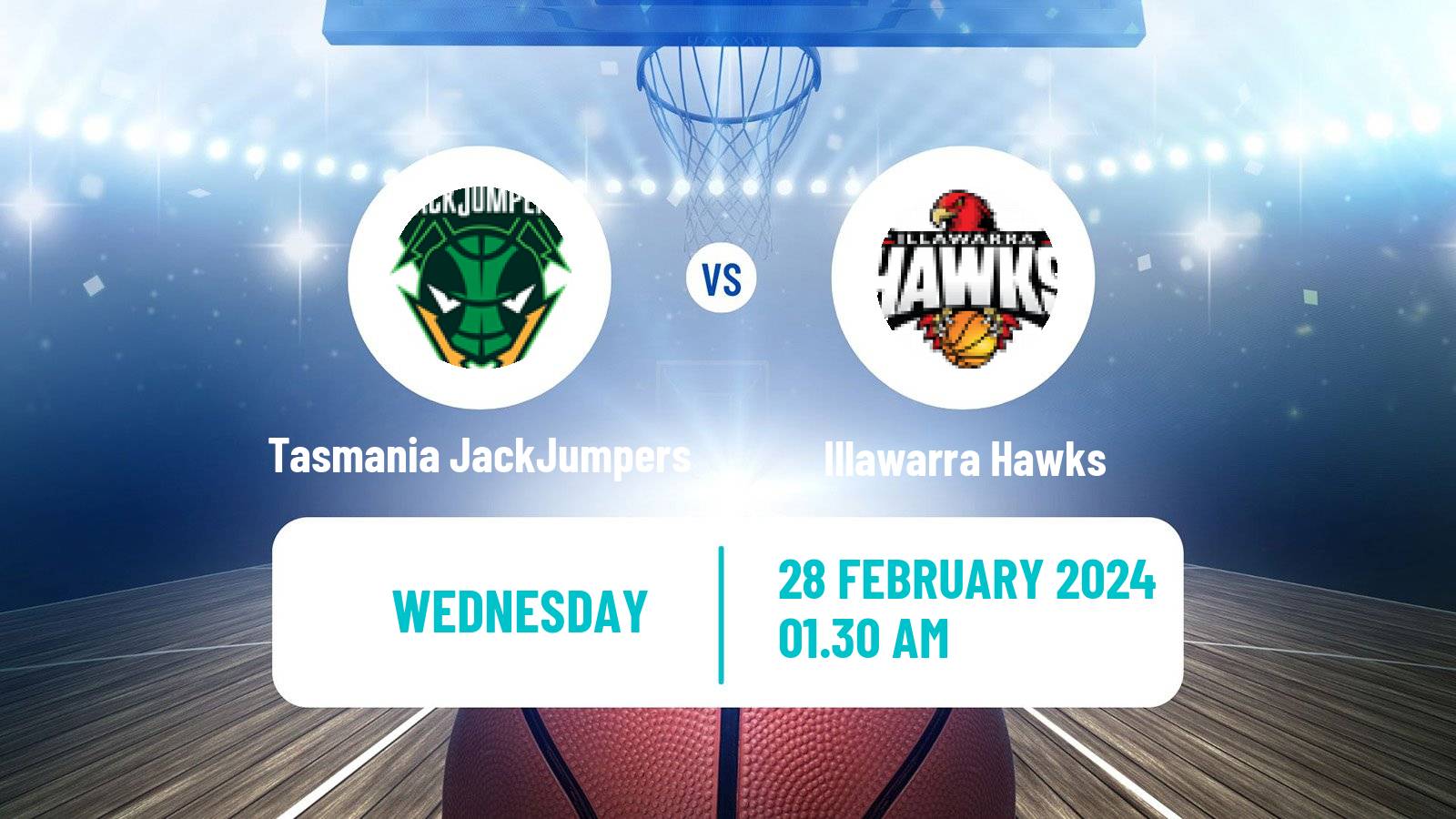 Basketball Australian NBL Tasmania JackJumpers - Illawarra Hawks