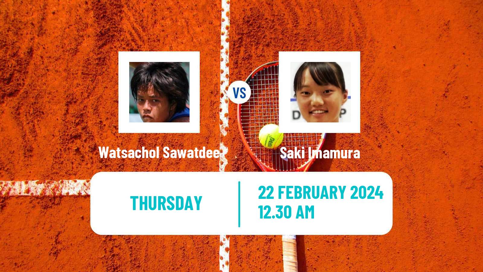 Tennis ITF W15 Nakhon Si Thammarat Women Watsachol Sawatdee - Saki Imamura