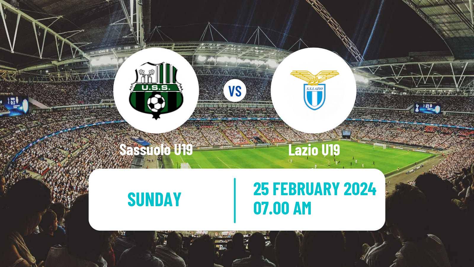 Soccer Italian Primavera 1 Sassuolo U19 - Lazio U19