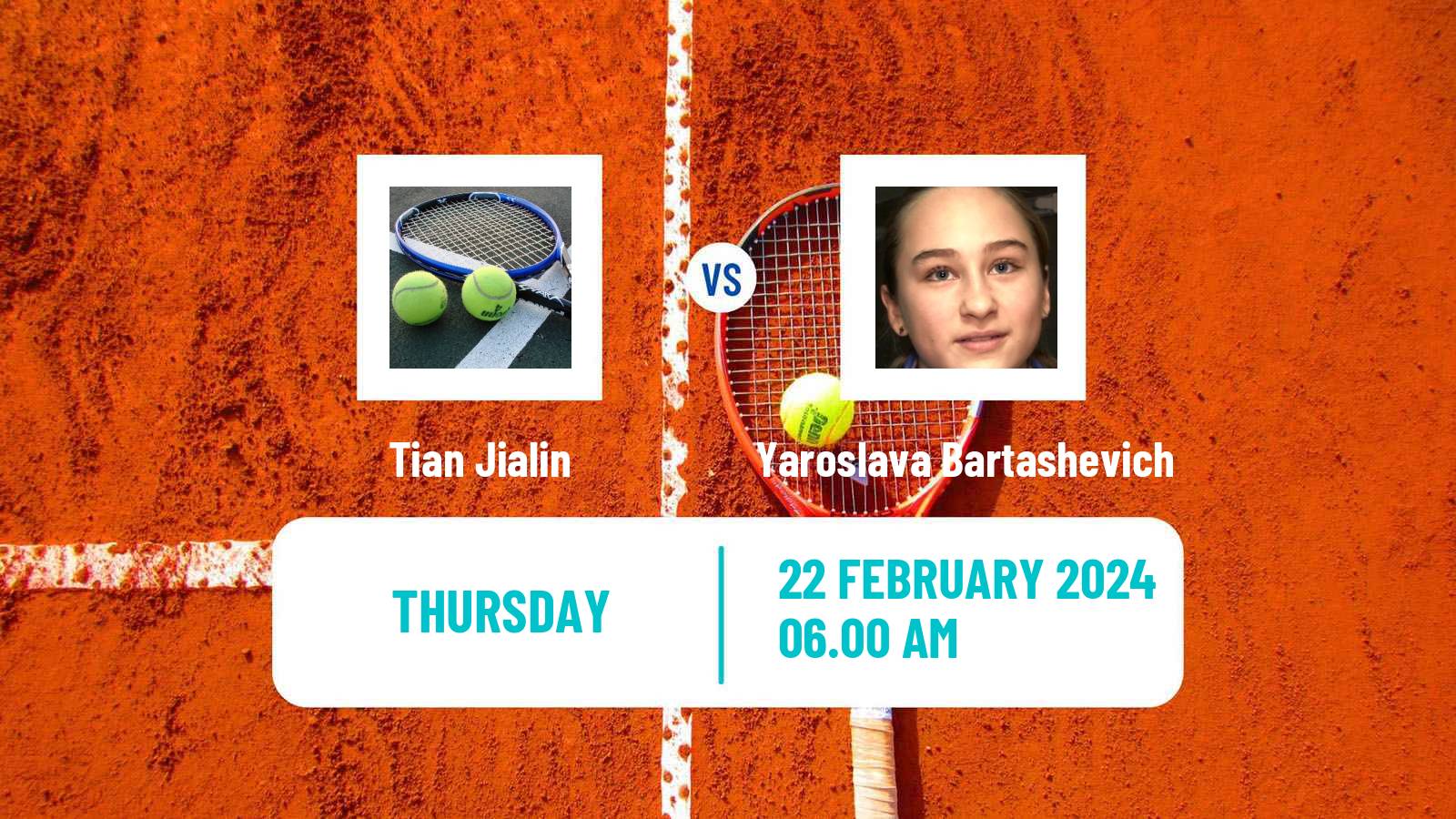 Tennis ITF W15 Manacor 2 Women Tian Jialin - Yaroslava Bartashevich